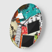 旅行コラージュと象徴的なランドマークバケーション ラージ壁時計 (傾斜)