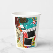 旅行コラージュと象徴的なランドマークバケーション 紙コップ (正面)