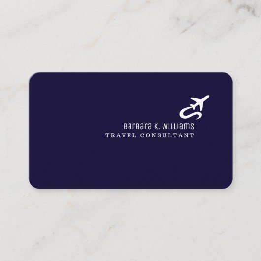 旅行コンサルタントのミニマリストブルー 名刺 (正面)