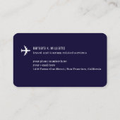 旅行コンサルタントのミニマリストブルー 名刺 (裏面)