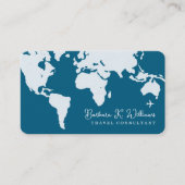 旅行コンサルタントのワールドマップブルー 名刺 (正面)