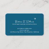 旅行コンサルタントのワールドマップブルー 名刺 (裏面)