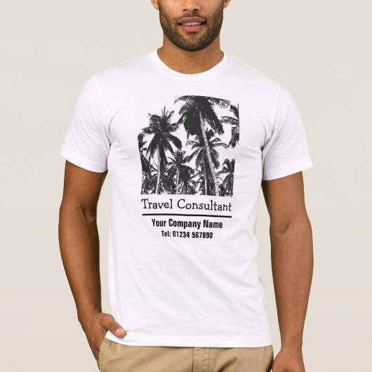 旅行コンサルタント又は旅行代理店のヤシの木 Tシャツ (正面)