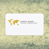 旅行コンサルタント金ゴールドマップミニマリスト 名刺