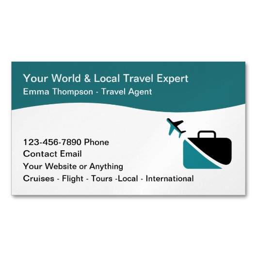 旅行コンモダンサルタントエージェントブローカー マグネット名刺 (正面)