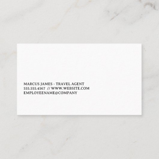 旅行サマーバケーション | 旅券飛行機飛行 名刺 (裏面)