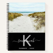 旅行サマーフォト白黒モノグラム ノートブック (正面)