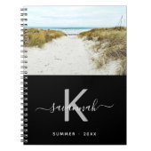 旅行サマーフォト白黒モノグラム ノートブック (正面)