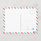 旅行サンキューカード、飛行機結婚航空 ポストカード (裏面)