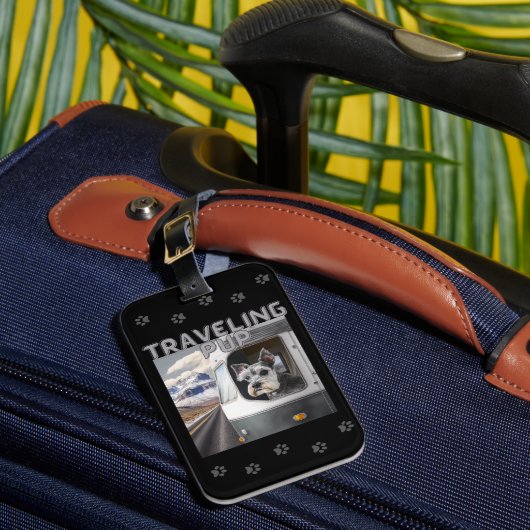 旅行シュナウザーパップブラックラゲージタグ ラゲッジタグ (正面インサイチュ1)