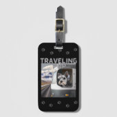 旅行シュナウザーパップブラックラゲージタグ ラゲッジタグ (正面縦)