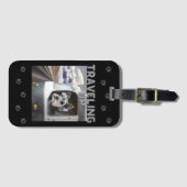 旅行シュナウザーパップブラックラゲージタグ ラゲッジタグ (正面横)