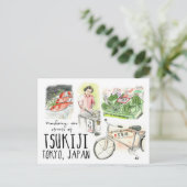 旅行スケッチの郵便はがき: さまようTsukiji東京 ポストカード (スタンド正面)