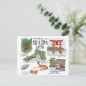 旅行スケッチの郵便はがき: 宮島でうねること ポストカード (スタンド正面)