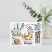 旅行スケッチ葉書:ニューオーリンズの新聞 ポストカード (スタンド正面)