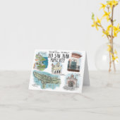 旅行スケッチNotecard: 散歩の古いサンファン カード (黄色い花)