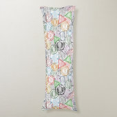 旅行スタンプのパターン ボディピロー (正面縦)