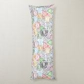 旅行スタンプのパターン ボディピロー (裏面 (縦))