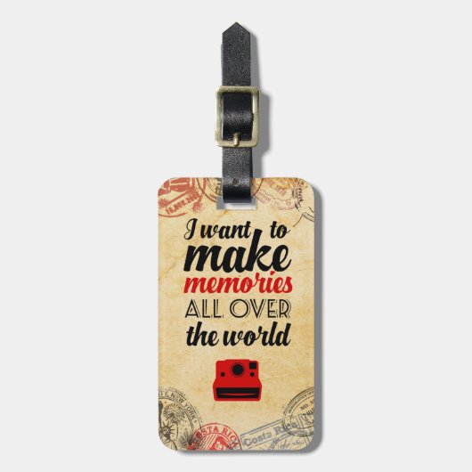 旅行スタンプのラベル ラゲッジタグ (正面縦)