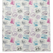 旅行スタンプシャワーカーテン シャワーカーテン (正面)