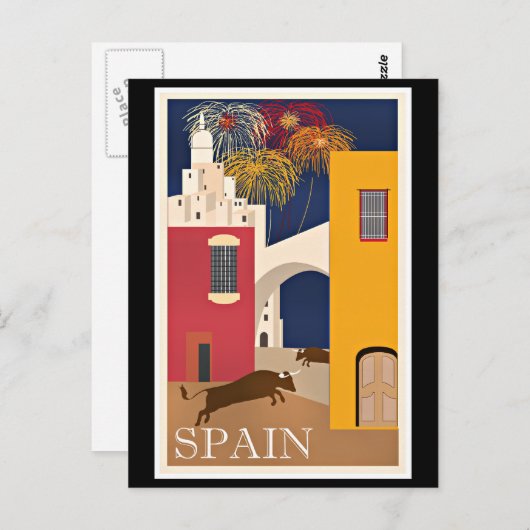 旅行スペイン、ビンテージ旅行ポスター ポストカード (正面/裏面)