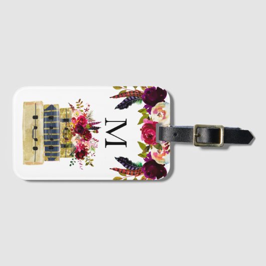 旅行スーツケースのモノグラムの荷物 ラゲッジタグ (正面横)