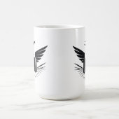 旅行スーツケースの黒いシルエットデザイン コーヒーマグカップ (中央)