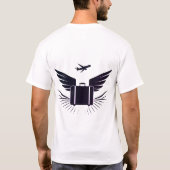 旅行スーツケースの黒いシルエットデザイン Tシャツ (裏面)