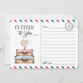 旅行スーツケースはがきメッセージカード 招待状 (正面)