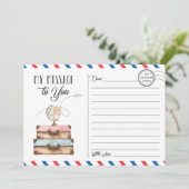 旅行スーツケースはがきメッセージカード 招待状 (スタンド正面)