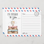 旅行スーツケースはがきメッセージカード 招待状 (正面/裏面)