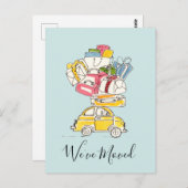 旅行スーツケース引っ越しました葉書き付き車 ポストカード (正面/裏面)