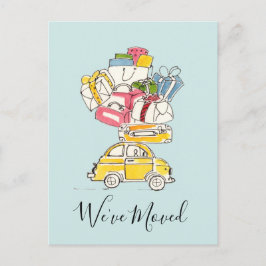 旅行スーツケース引っ越しました葉書き付き車 ポストカード