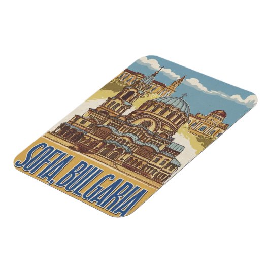 旅行ソフィア、ブルガリアのヴィンテージギフトとお土産 マグネット (左側)