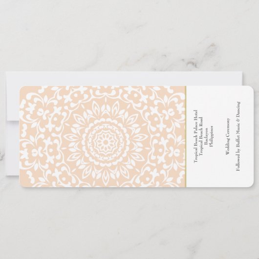 旅行チケットの行き先結婚式フィリピン 招待状 (裏面)