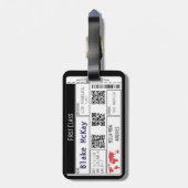 旅行チケット: 荷物のラベル ラゲッジタグ (裏面縦)