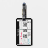 旅行チケット: 荷物のラベル ラゲッジタグ (裏面縦)