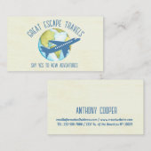 旅行ツアー休暇エージェントのフライト 名刺 (正面/裏面)