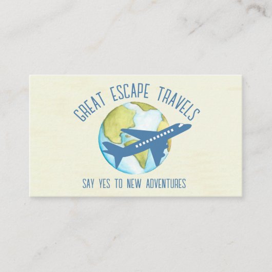 旅行ツアー休暇エージェントのフライト 名刺 (正面)