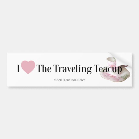 旅行ティーカップバンパーステッカー バンパーステッカー (正面)