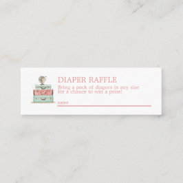 旅行テーマおむつラッフルミニエンクロージャカード スキニー名刺