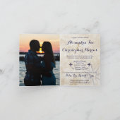 旅行テーマによって折られるパスポートの招待状 招待状 (内部)