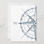 旅行テーマのコンパスおよび地球の結婚式招待状 招待状 (裏面)