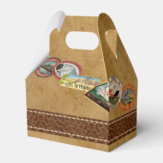 旅行テーマのパーティの記念品箱 フェイバーボックス (裏面サイド)