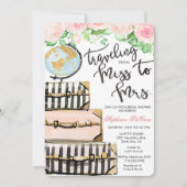旅行テーマのフローラブライダルシャワー招待 招待状 (正面)