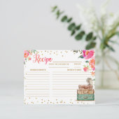 旅行テーマのブライダルシャワーレシピカード ポストカード (スタンド正面)