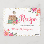 旅行テーマのブライダルシャワーレシピカード ポストカード (裏面)
