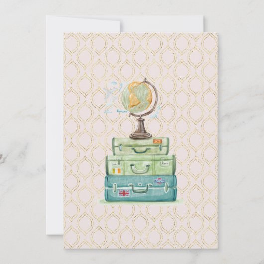 旅行テーマのブライダルシャワー 招待状 (裏面)