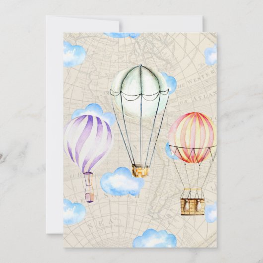 旅行テーマのベビーシャワーの招待状 招待状 (裏面)