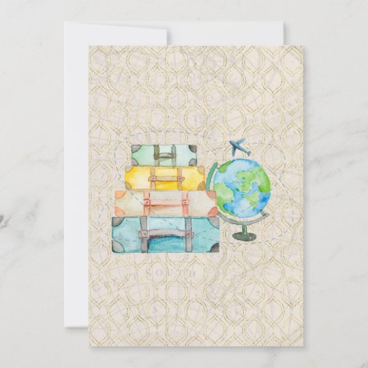 旅行テーマのベビーシャワーの招待状 招待状 (裏面)